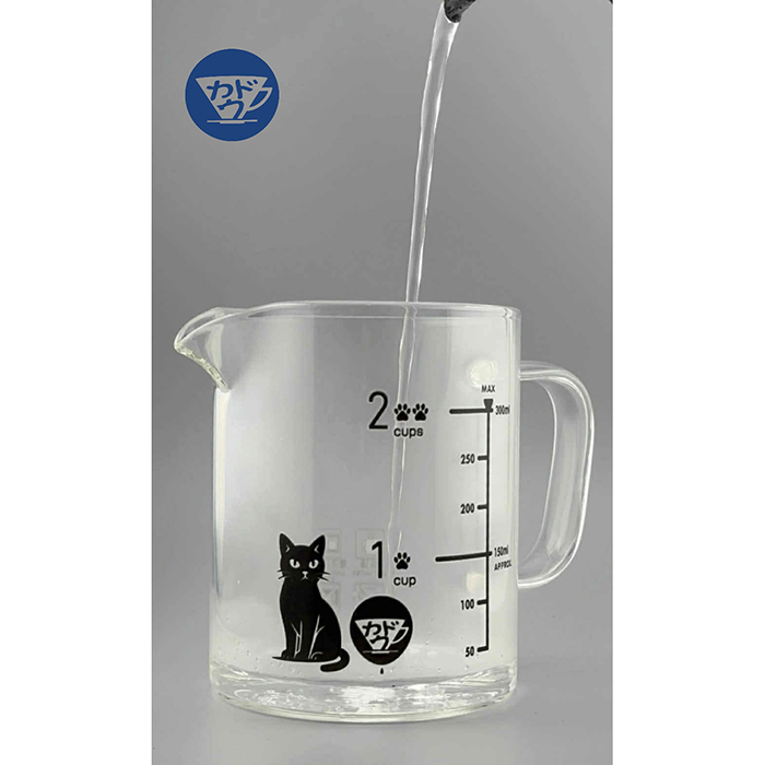 珈堂KADOU 療愈系貓量杯下壺 黑貓變白貓350ml